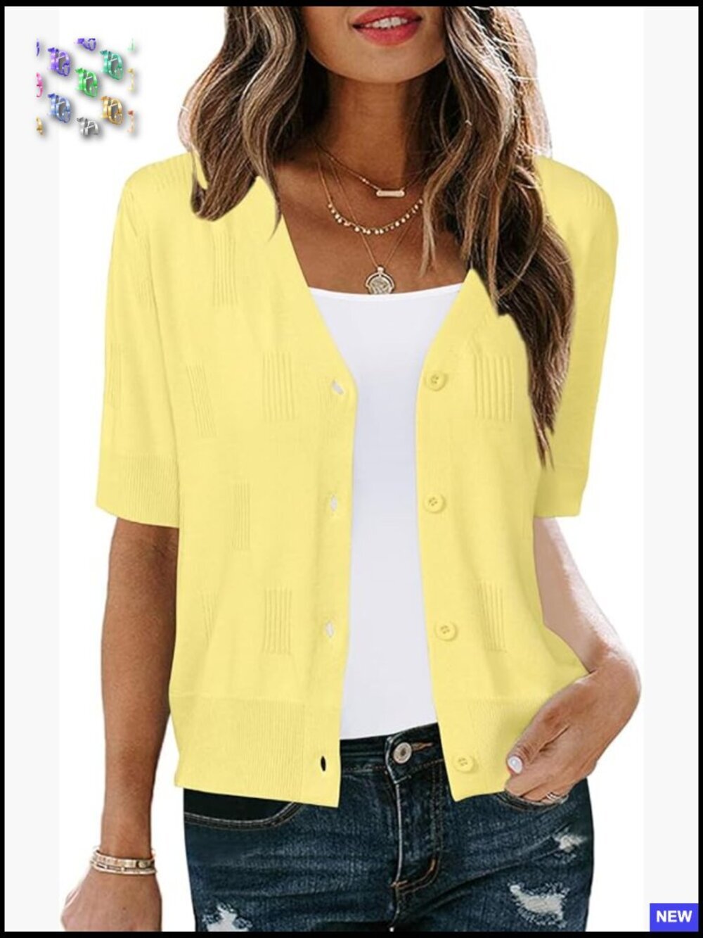 Lightweight Cropped Cardigan Short Sleeve Business Casual Summer Shrug